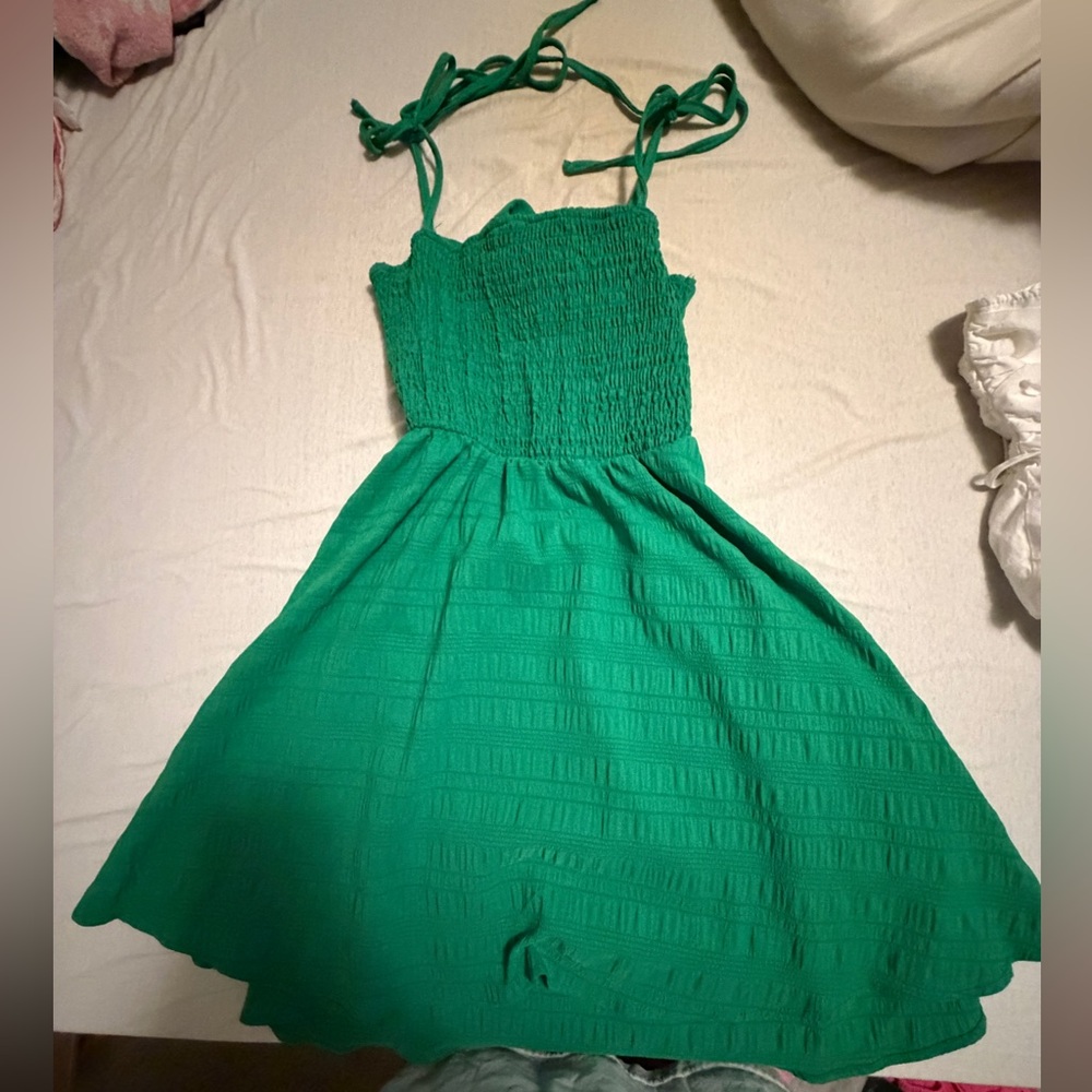 ' Green Tie-Strap Sundress